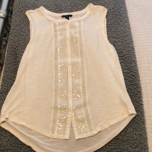 American Eagle off white, sequence tank top.